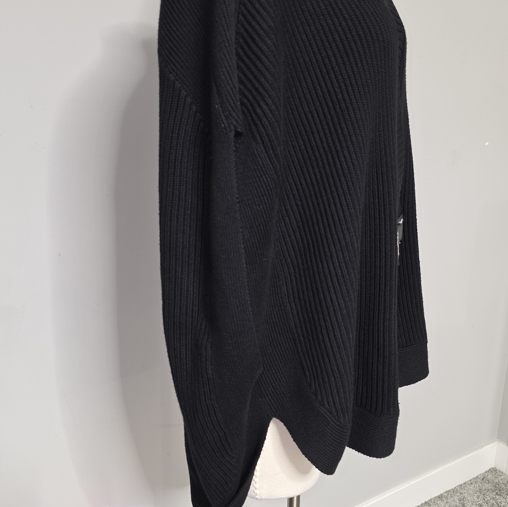Michael Kors Black Sweater Open Sleeves Buckle Strap Accents Size 1X NWT - Picture 3 of 16